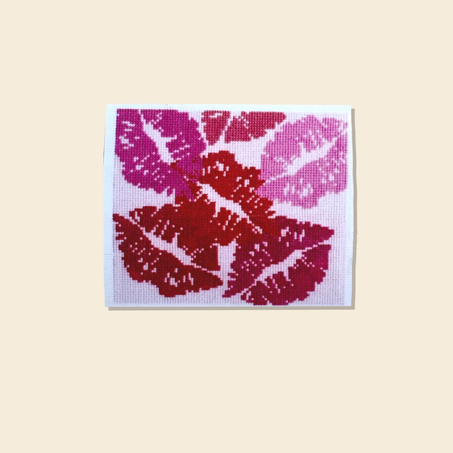 Lipstick Lesbian Cross-Stitch Sticker