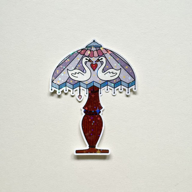 Sparkly Swan Lamp Sticker