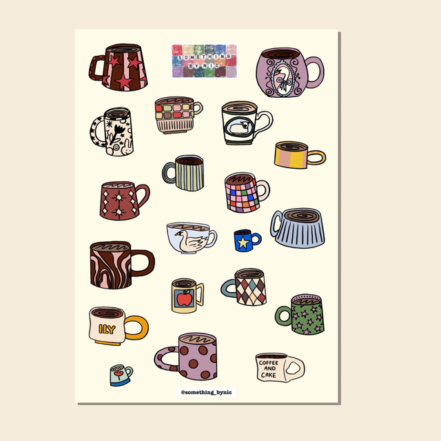 Mugs Sticker Sheet