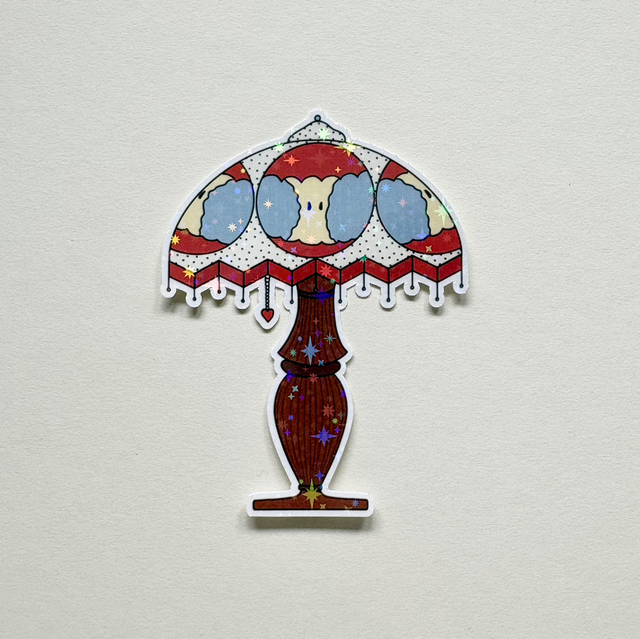 Sparkly Apple Lamp Sticker