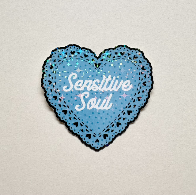 Sparkly Sensitive Soul Doily Sticker